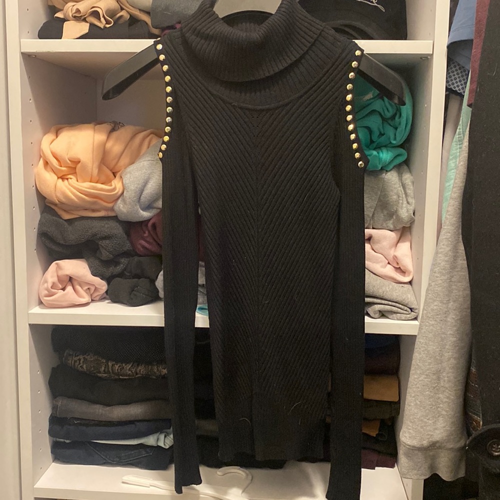 Black turtleneck sweater